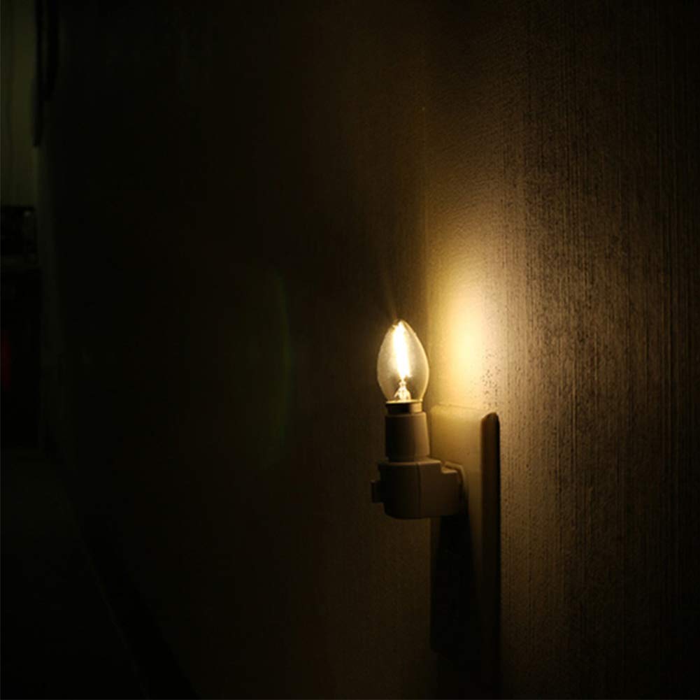 Tsunetani-C7 Edison LED Filament Mini Night Light Replacement Bulbs 0.5W Equivalent to 5 Watt Incandescent - E12 Candelabra Base 2700K Warm White