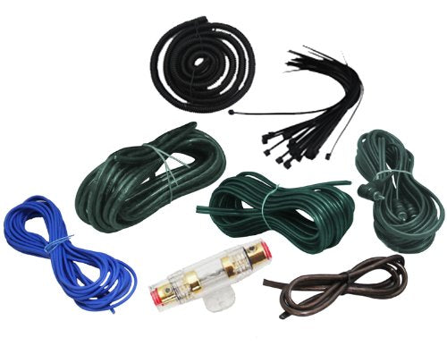Absolute KIT-8GR 1200 Watts 8 Gauge Complete Amplifier Installation Kit (Green Color)