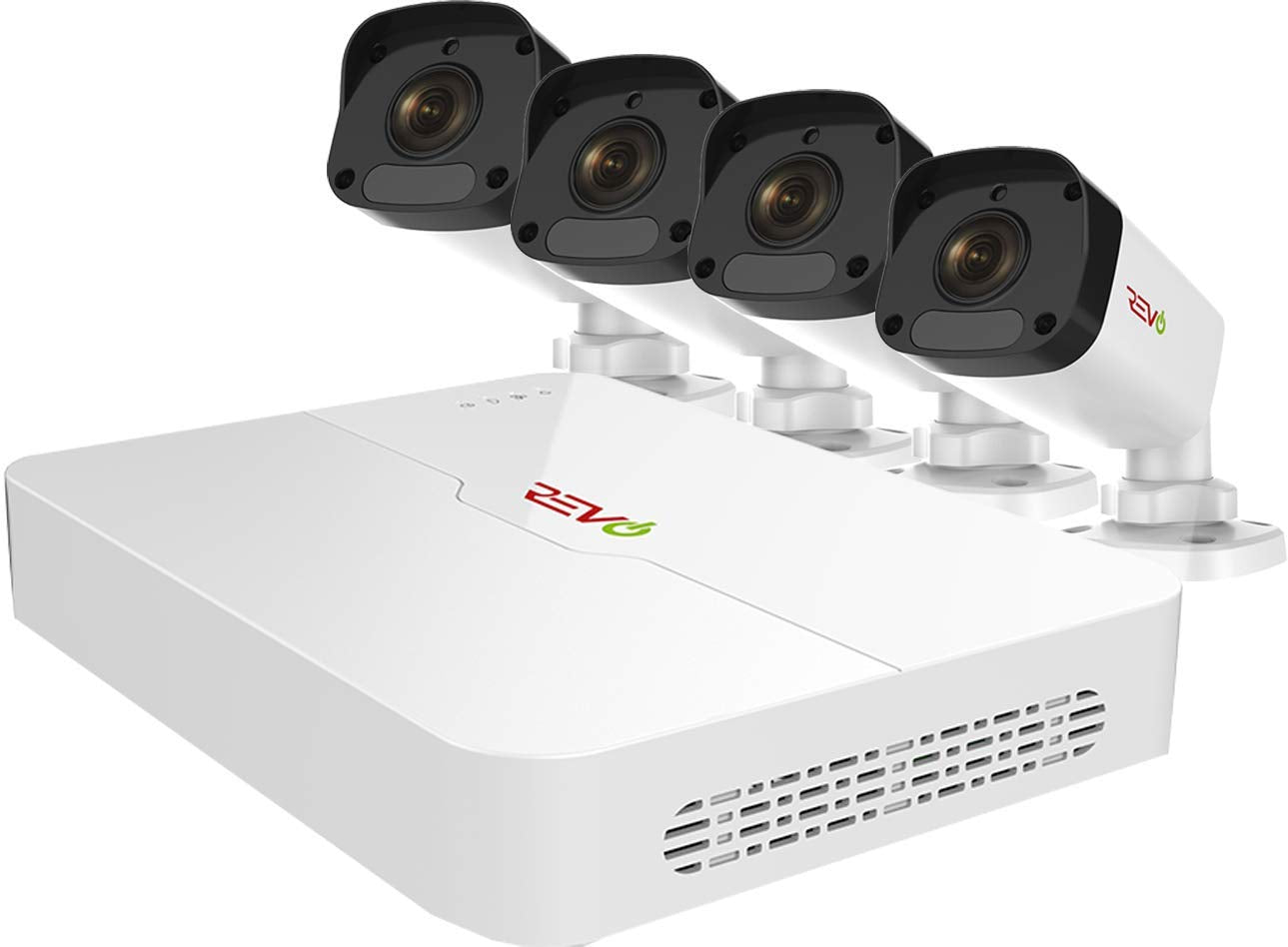 REVO America Ultra HD 4 Ch. 1TB HDD IP NVR Video Surveillance System, 4 x 1080p Bullet Security Cameras - Remote Access via Smart Phone, Tablet, PC