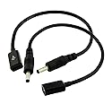 UpperFu 2 Pcs DC Power 3.5mm x 1.35mm Male Plug to Micro USB Female Jack Power Adapter Cable Cord, 5V Power Adapter Cord,Solar Panel