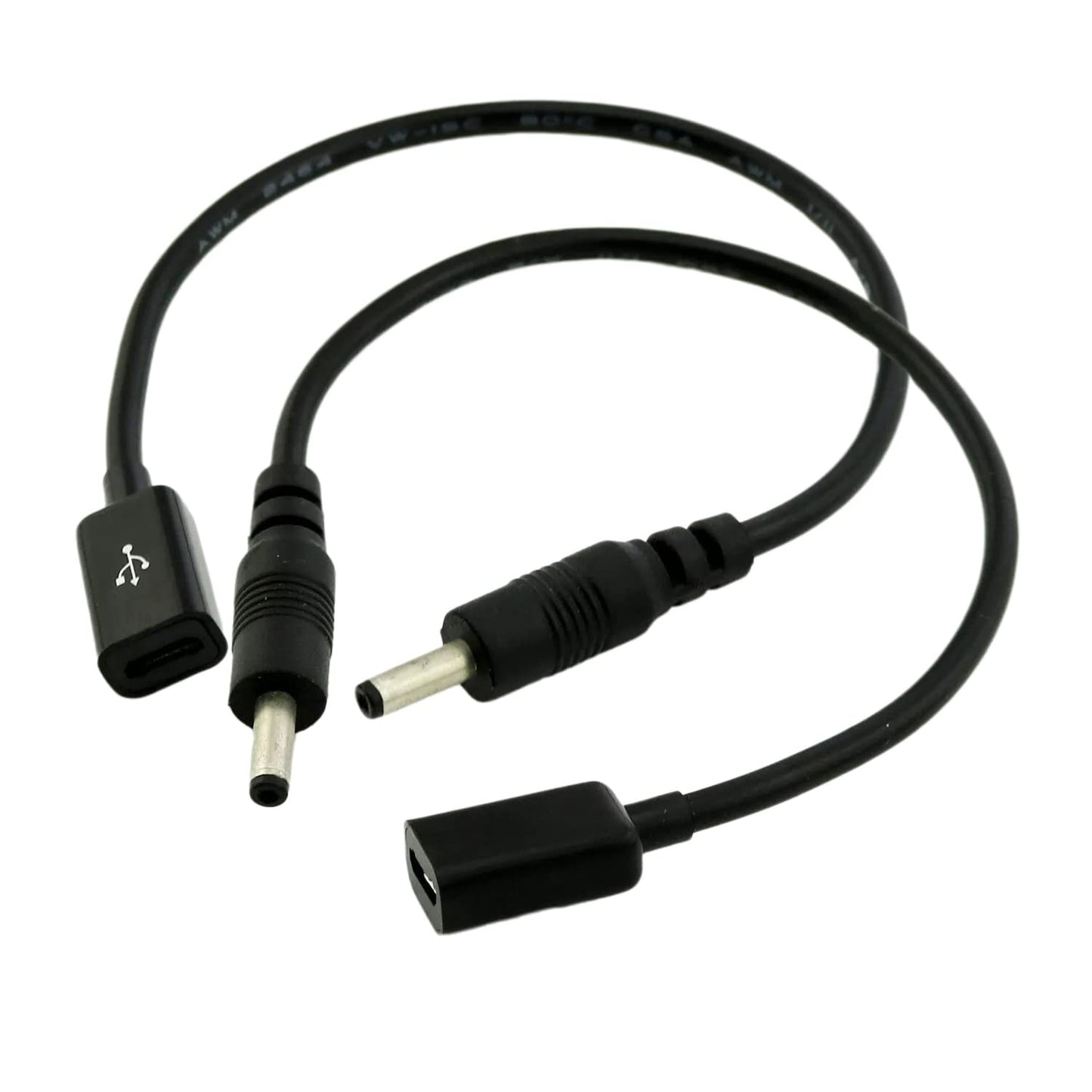 UpperFu 2 Pcs DC Power 3.5mm x 1.35mm Male Plug to Micro USB Female Jack Power Adapter Cable Cord, 5V Power Adapter Cord,Solar Panel