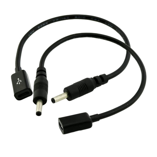 UpperFu 2 Pcs DC Power 3.5mm x 1.35mm Male Plug to Micro USB Female Jack Power Adapter Cable Cord, 5V Power Adapter Cord,Solar Panel
