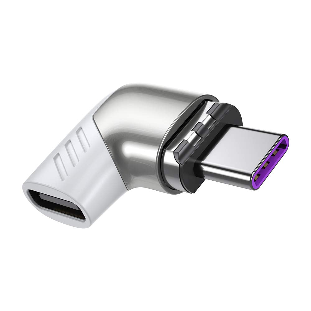 HIEbee Magnetic USB C Adapter,Right Angle Magnetic USB C to USB Type C Connector with PD 120W Fast Charge&480Mbps Data Transfer Compatible…