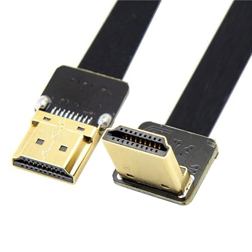 chenyang CY 50cm FPV HDMI Type A Male to 90 Degree Down Angled HDMI Male HDTV FPC Flat Cable for Multicopter Aerial Photography
