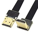 chenyang CY 50cm FPV HDMI Type A Male to 90 Degree Down Angled HDMI Male HDTV FPC Flat Cable for Multicopter Aerial Photography