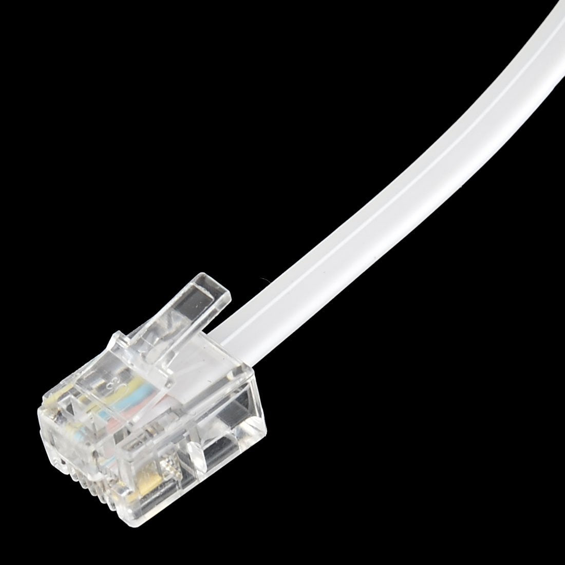 Uxcell Telephone Male to Male RJ11 Plug Adapter Cable, 10 Foot Long for Landline Telephone, White