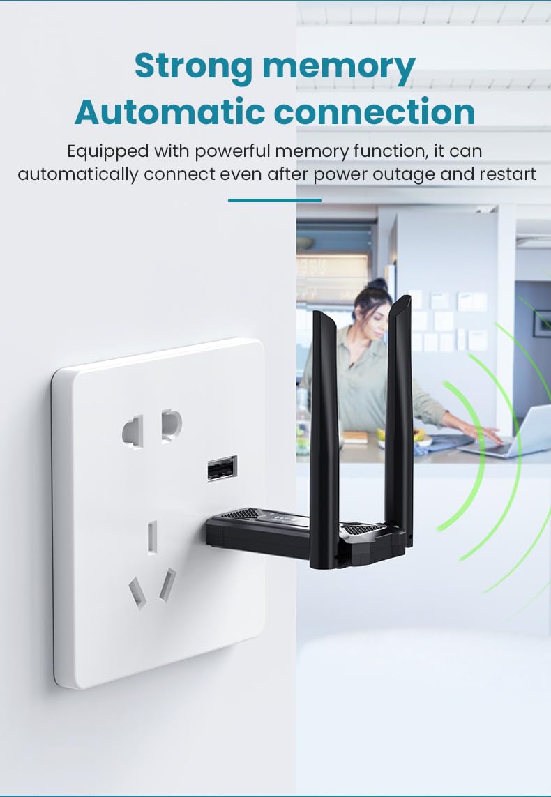 HAOQUOOU USB WiFi Extender Signal Enhancer, Suitable for Home WiFi repeaters, 2.4GHz Wireless WiFi Enhancer, one Click Easy Setup