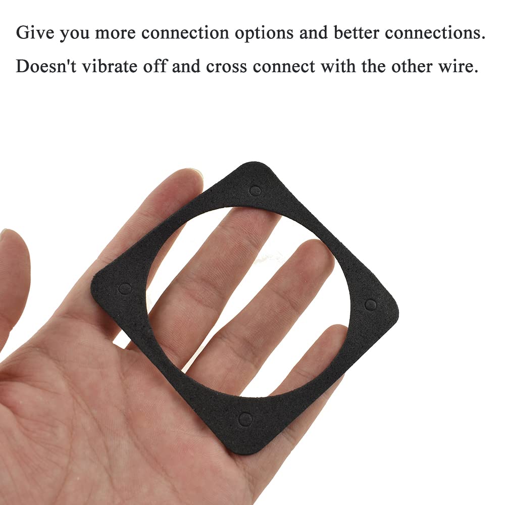 Hahiyo 80mm Diameter Square Speaker Box Terminal Cup Withstand Higher Sound Pressure Less Resonance Connect Securely Binding Post Connector Black 2