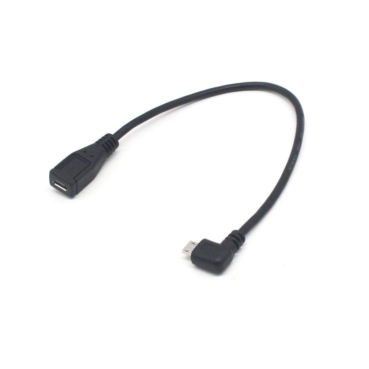 Micro USB Left Angle,Micro USB Extension Cable, 90 Degree Micro-B Male to Female Extension Cable, Data Transferring Cable Suitable for Samsung, HTC