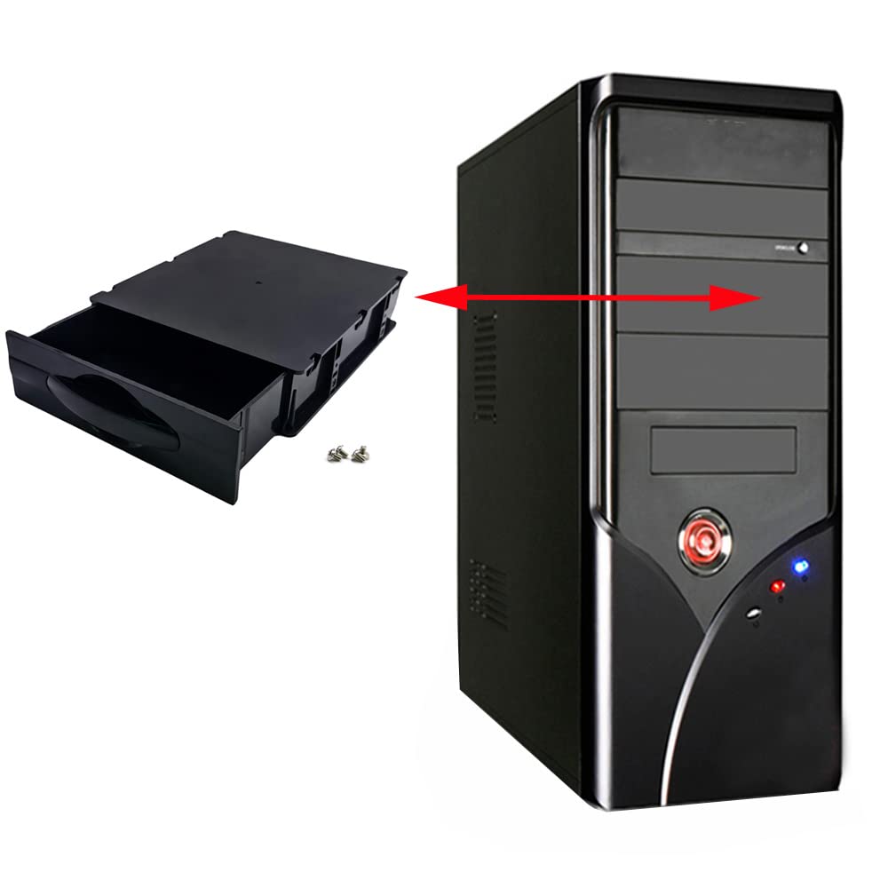 BlueMart 5.25" Black Desktop Computer ATX/MATX Hard Drive Mobile Blank Rack Drawer Tray Devices Storage Box case