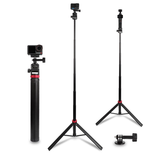 Osmo Action 6/5 pro 81" Extendable Selfie Stick & Tripod for Gopro Camera, Vlogging Video Recording, Compatible with GoPro Max Hero 14 13 12 11 10