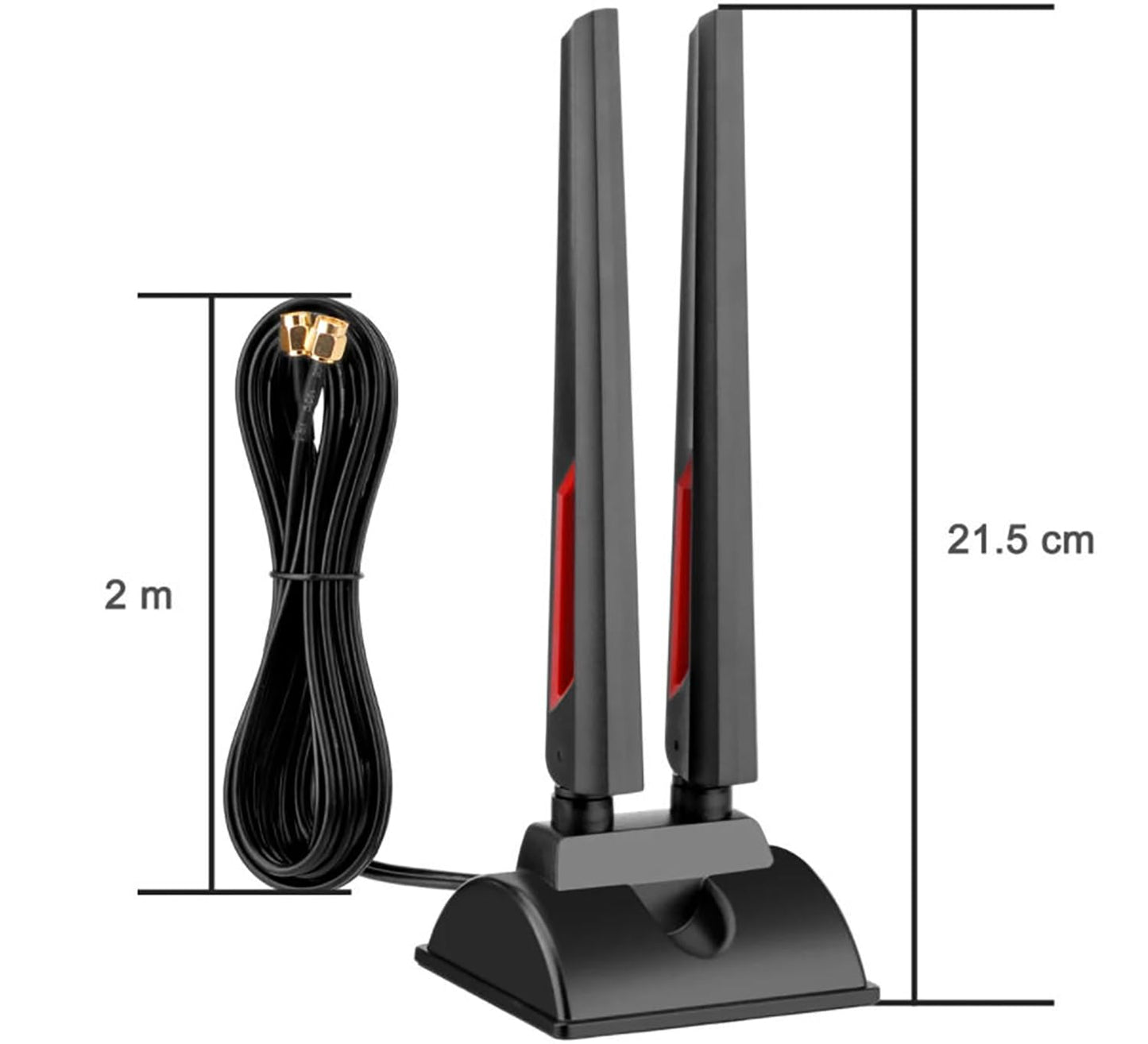 WiFi 6E Tri-Band Antenna 6GHz 5GHz 2.4GHz Gaming WiFi Antenna Magnetic Base with 6.5ft Extension Cable for PC Desktop Computer PCIe WiFi 6E Card