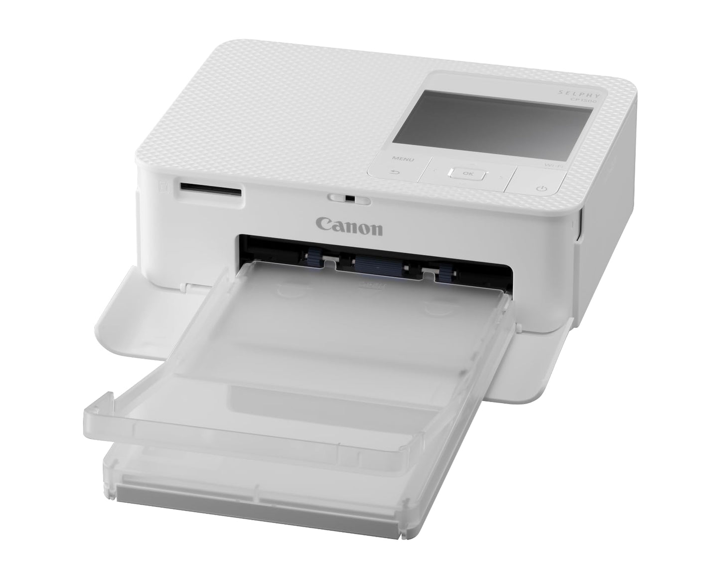Canon Selphy CP1500 Wireless Compact Photo Printer (White) + RP-108 High-Capacity Color Ink/Paper Set, 4"x6" Prints, 108 Sheets