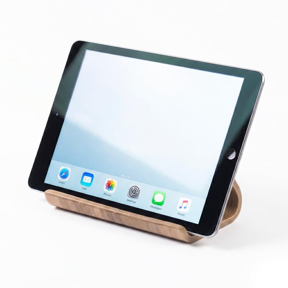 Vnicstick Bamboo Cell Phone Stand Wooden Tablet Stand for Desktop, Wood Holder for iPhone iPad Tablets and All Phones
