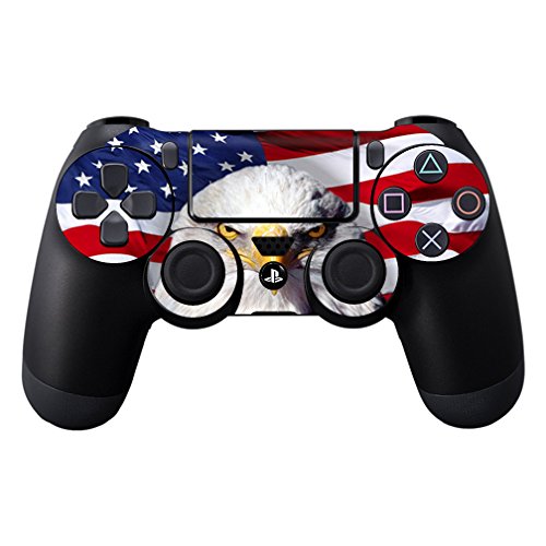 MightySkins Skin Compatible with Sony PS4 Controller - America Strong | Protective, Durable, and Unique Vinyl Decal wrap Cover | Easy to Apply