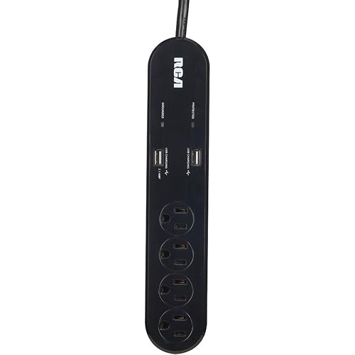 RCA PS42R 450 Joule 4 Outlet and 2 USB Outlet Surge Protector