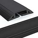Eapele 10 ft Floor Cord Cover Heavy Duty Cable Protector, Easy to Unroll, Prevent Trip Hazard for Home Office or Outdoor Settings (Black)