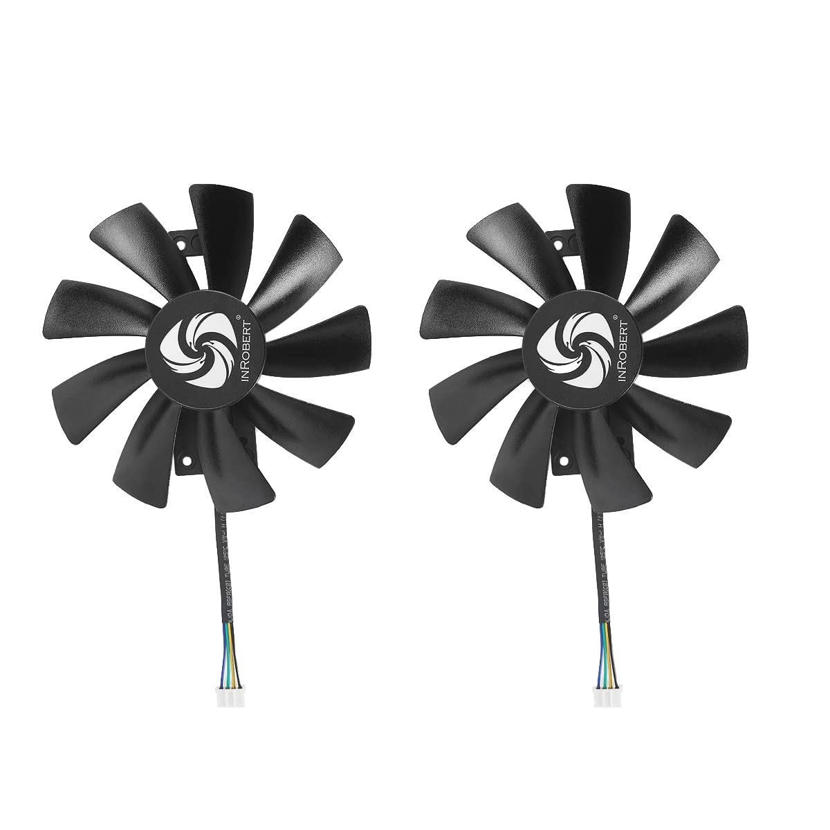 inRobert 10cm 4Pin Graphics-Card-Fan-Replacement for Sapphire-NITRO-Radeon-R9-380-380X-Video-Card-Cooling-Fan (Black-2pcs)