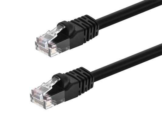 Monoprice Cat6 Ethernet Patch Cable - Snagless RJ45, Pure Bare Copper, 550MHz, UTP, 24AWG, 100 Feet, Black - Fullboot Series