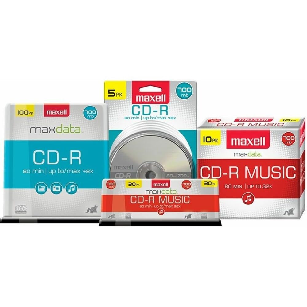 Maxell 638011 Superior Archival Life Metal Azo Dye Construction Write Once Format DVD-R 4.7 Gb Spindle 50 Disc Pack