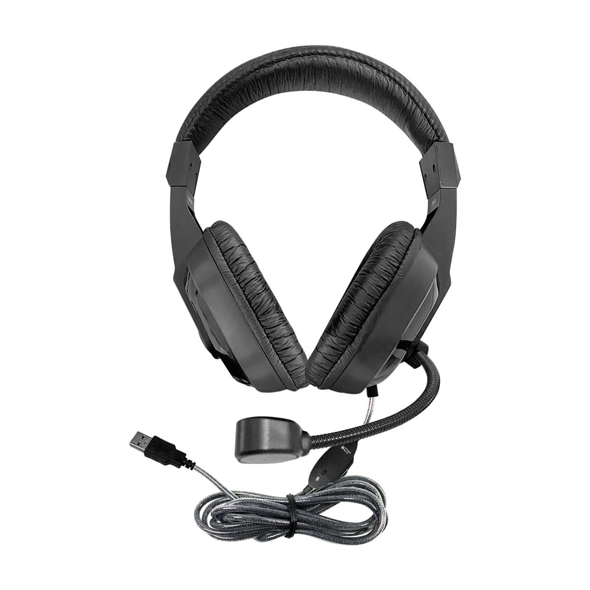 HamiltonBuhl WorkSmart Plus Deluxe USB Headset, Steel?Reinforced Gooseneck Mic, In?Line Volume Control, Padded Leatherette Headband & Cushions