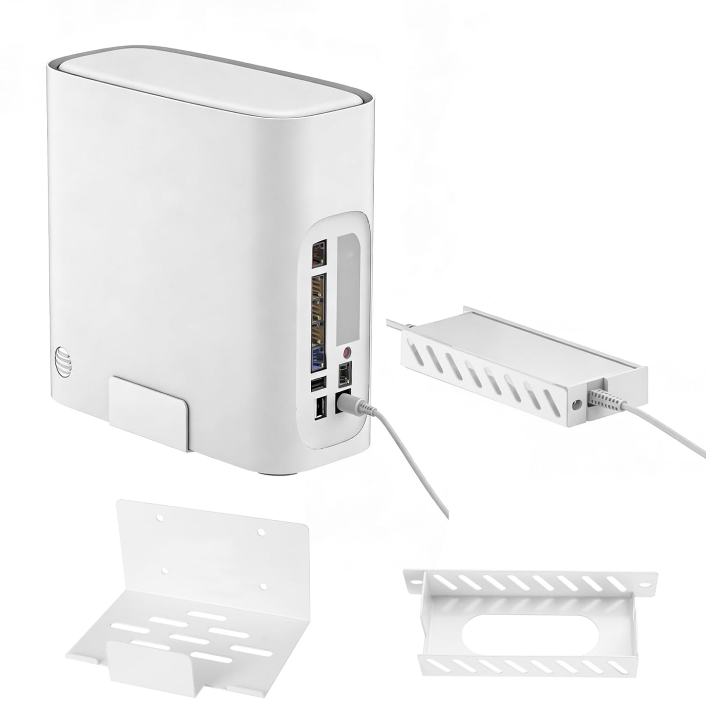 Metal Wall Mount for AT&T Fiber (Arris) BGW320+Power Bricks Mount Holder Kit,Designed for AT&T Internet Modem Gateway Mounting Holder Compatible