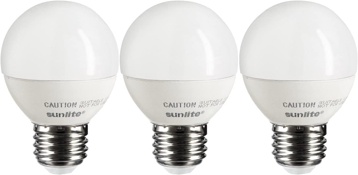 Sunlite G16 LED Dimmable Decorative Globe Vanity Light Bulbs, Frosted, 7W (60W Equiv.), 500 Lumens, Medium E26 Base, Mirror Lights for Bedroom