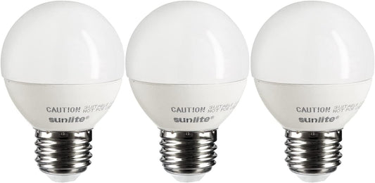 Sunlite G16 LED Dimmable Decorative Globe Vanity Light Bulbs, Frosted, 7W (60W Equiv.), 500 Lumens, Medium E26 Base, Mirror Lights for Bedroom
