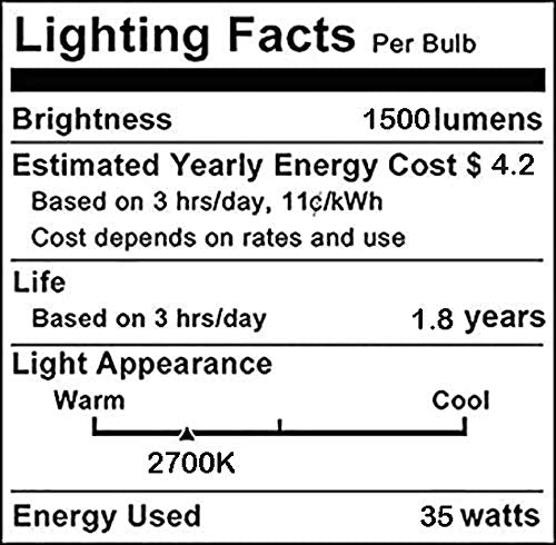 MR16 35W GU5.3 Halogen Light Bulbs 480 Lumens 12 Volt Warm White 2700K, Dimmable with Clear Glass Cover, Perfect for Landscape and Track Lighting 8