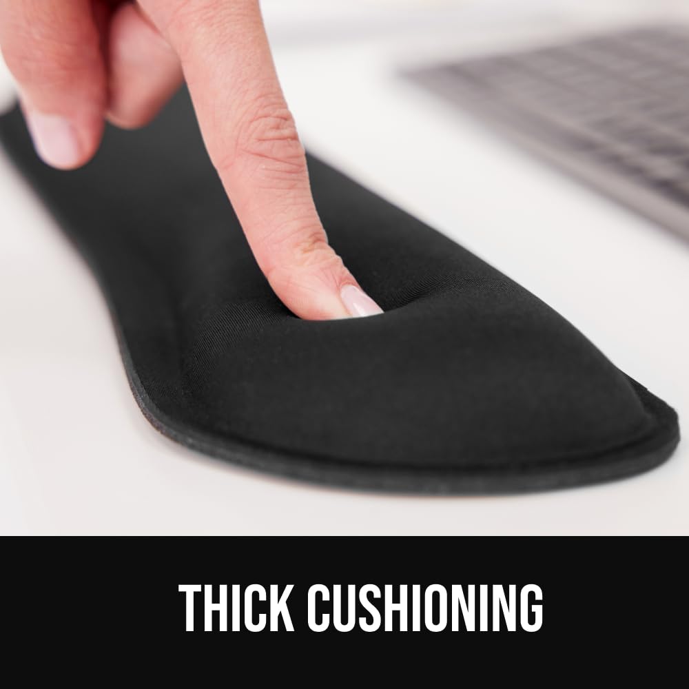 GORILLA GRIP Silky Memory Foam Wrist Rest for Computer Keyboard, Mouse, Ergonomic Design for Typing Pain Relief, Desk Pads Support Hand and Arm