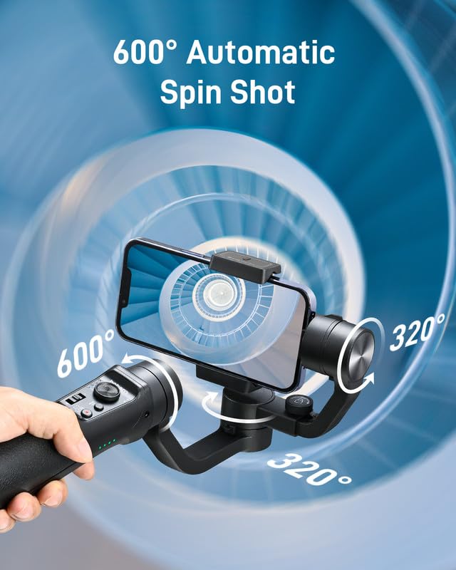 hohem iSteady Mobile Plus Gimbal Stabilizer for Smartphone, 3-Axis Phone Gimbal for Android and iPhone 15,14,13,12 PRO, Stabilizer for Video Recording