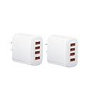 USB Wall Charger, Charger Adapter, 4 Port USB Cube Chargers, Power Adapter Charging Plug Box Brick for Phone 15/14/13/12/11/XS/X/8/7/6 Plus,Android