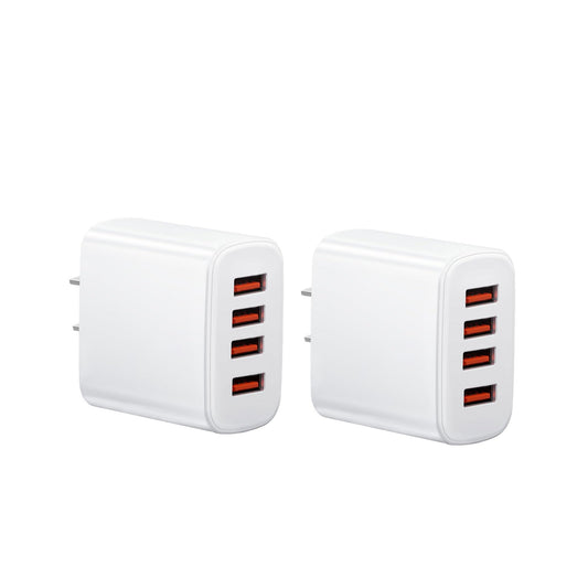 USB Wall Charger, Charger Adapter, 4 Port USB Cube Chargers, Power Adapter Charging Plug Box Brick for Phone 15/14/13/12/11/XS/X/8/7/6 Plus,Android