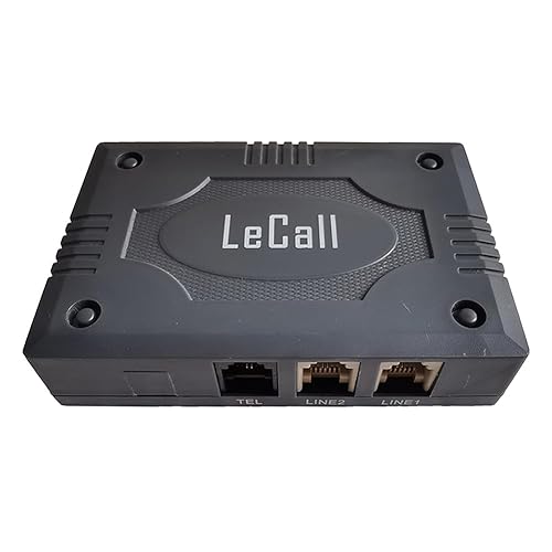 LeCall 2-Line Phone Switch-2 Lines 1 Phone Adapter- Enable Single-line Corded/Cordless Telephone to use 2 Phone Lines TCS1800
