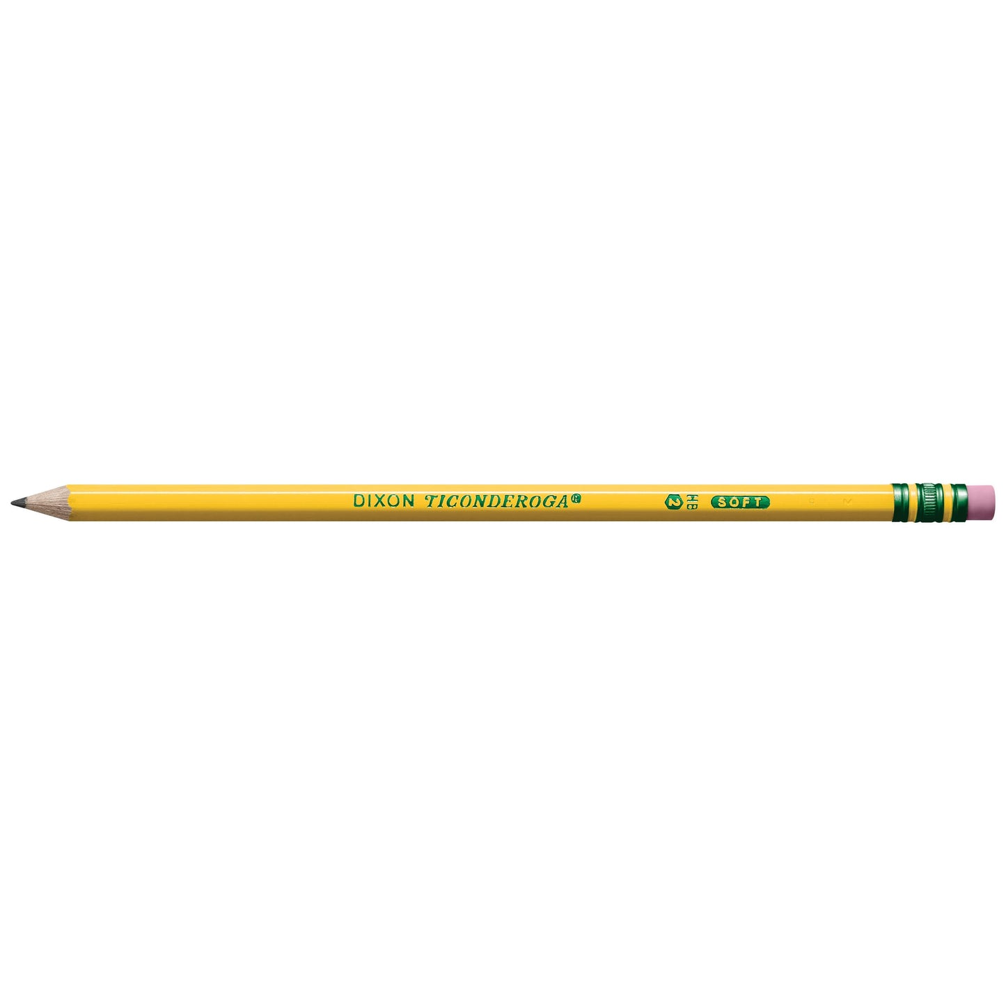 Ticonderoga Wood-Cased Pencils, Pre-Sharpened, 2 HB Soft, Yellow, 12 Count