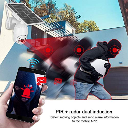 Alptop 100% Wire-Free Wireless Rechargeable Battery Solar Powered Outdoor 1080P Pan Tilt WiFi Security Camera PIR Motion Recording Two-Way Audio IP65