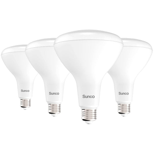 Sunco 4 Pack BR40 LED Flood Light Bulb, E26, 17W=100W, 4000K Cool White