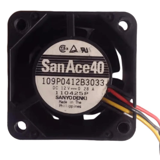 109P0412B3033 12V 0.28A 40MM Fan - 4028 4CM 3-Wire Server Cooling Fan, Black
