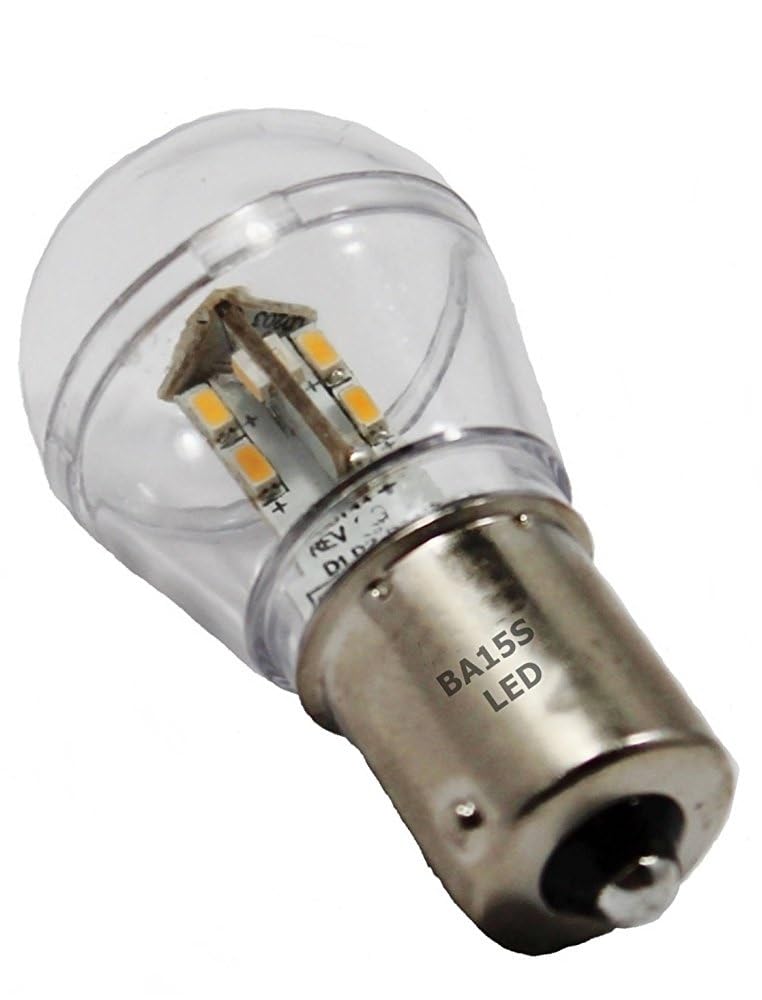 Anyray BA15S Bayonet Base Single Contact 16 SMD 3528 LED Light Bulb 12V 93B2 1156 1141 Cool White Color S8