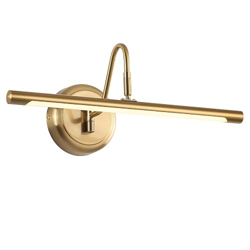 JOOSENLUX Dimmable Picture Lights - Modern 7W LED Wall Sconces for Paintings, 16.54" Long, 3000K Warm Light, Brass Golden Finish - Indoor Hallway