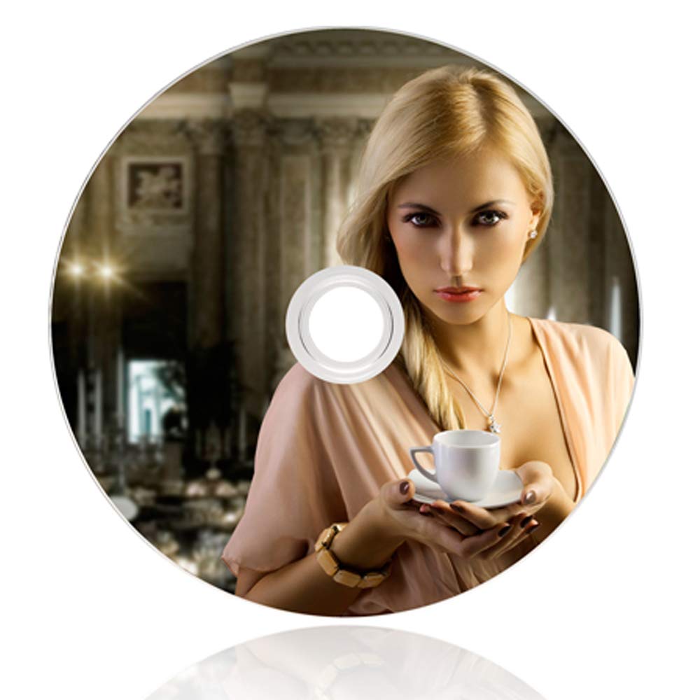 50 Pack Ritek Pro (Professional Grade) CD-R 52X 700MB Watershield Water Resistant Glossy White Inkjet Hub Printable Blank Recordable Disc,Light