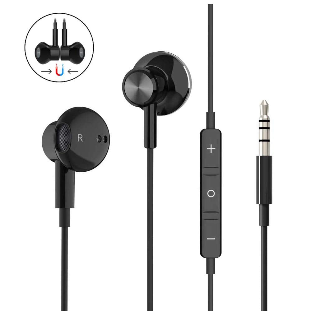 Wired Earbuds Noise Isolating In-Ear Headphones Earphones with Mic Volume Control 3.5mm Plug for Sports Workout Compatible with Cell Phones Android…