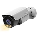 4COVR 5MP PoE IP Security Bullet Camera Outdoor, 5-Megapixel Wired Camera with Dual Lights Full-Color Night Vision, Two-Way Talk, Smart AI