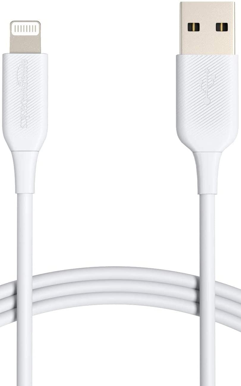 Amazon Basics USB-A to Lightning ABS Mfi Certified Charger Cable for Apple iPhone, iPad, 6ft, White, 1 Pack