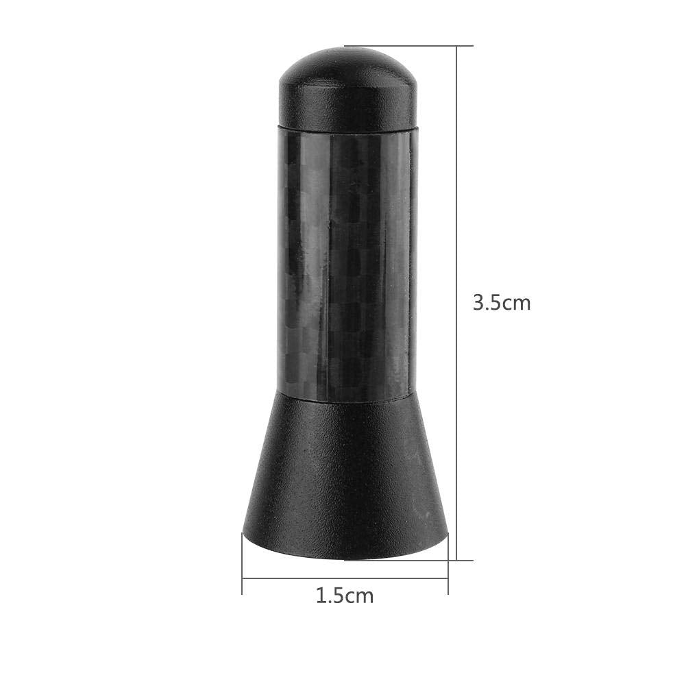 Car Radio Antenna, 3.5cm Carbon Fiber Screw Aluminum Car Antenna Short Decoration Aerial Universal Replacement