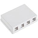 4 Port Keystone Jack Surface Mount Box, White, Surface Mount Box for Networking, Home Theatre, Security/Surveillance, Cablewholesale
