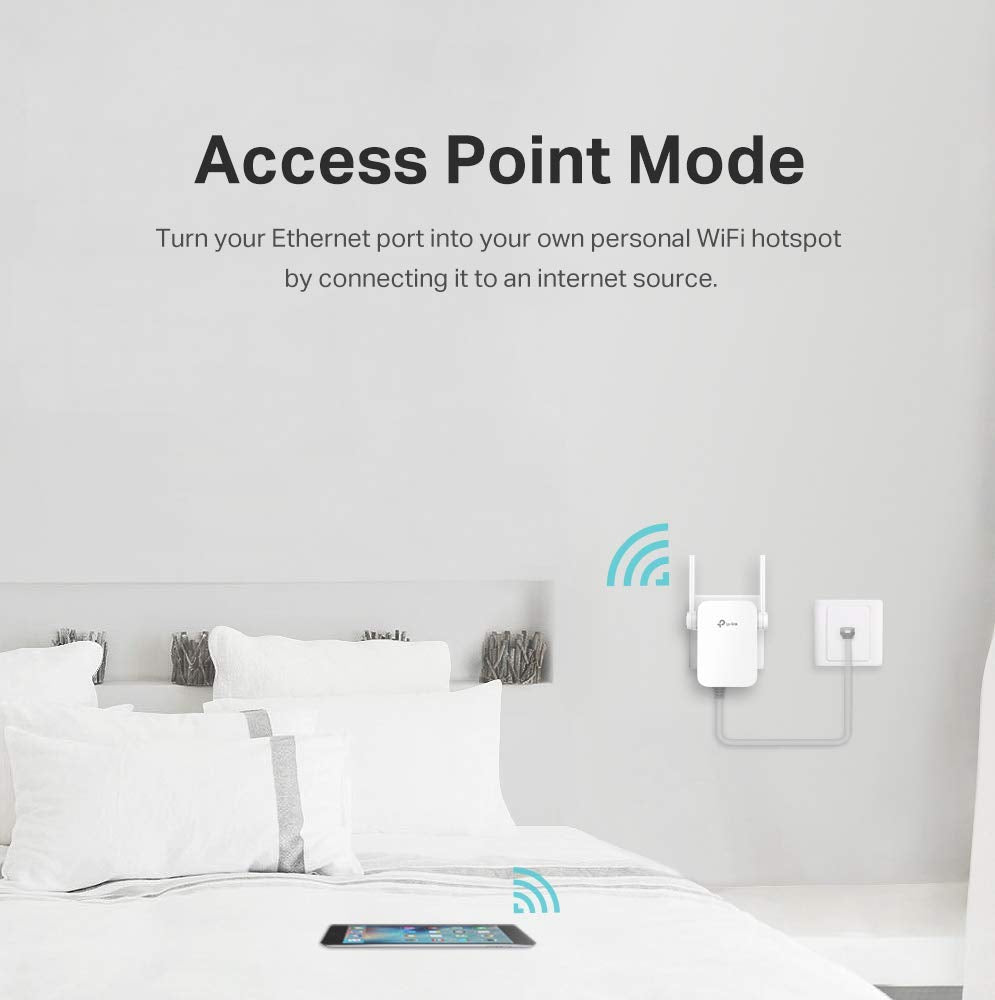 TP-Link N300 WiFi Extender(RE105), WiFi Extenders Signal Booster for Home, Single Band WiFi Range Extender, Internet Booster, Supports Access Point
