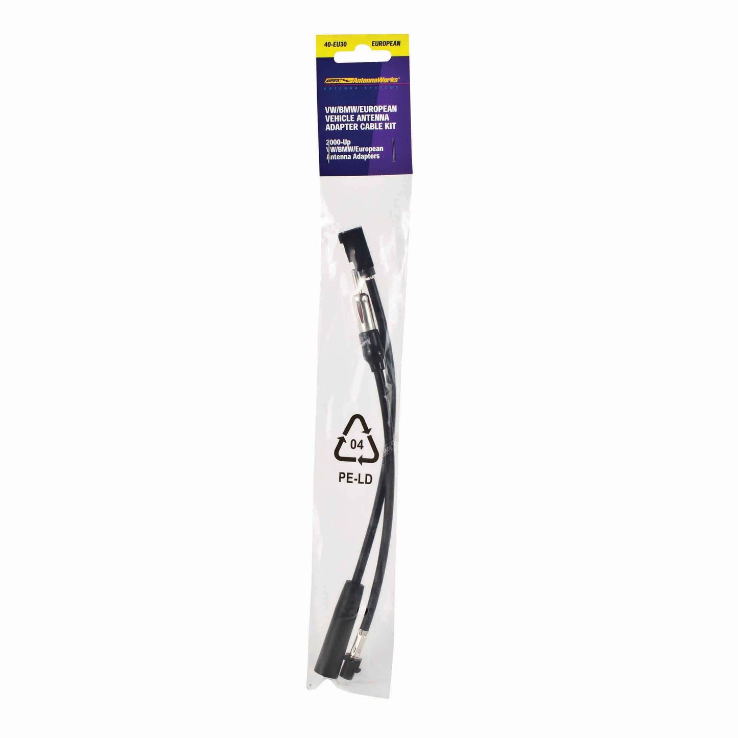 Metra Electronics European Vehicle Antenna Adapter Cable Kit 2000-Up, Black