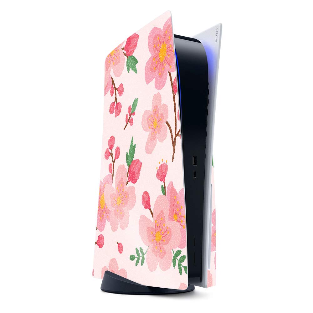 MightySkins Glossy Glitter Skin Compatible with PS5 / Playstation 5 - Lilies in Bloom | Protective, Durable High-Gloss Glitter Finish | Easy to Apply