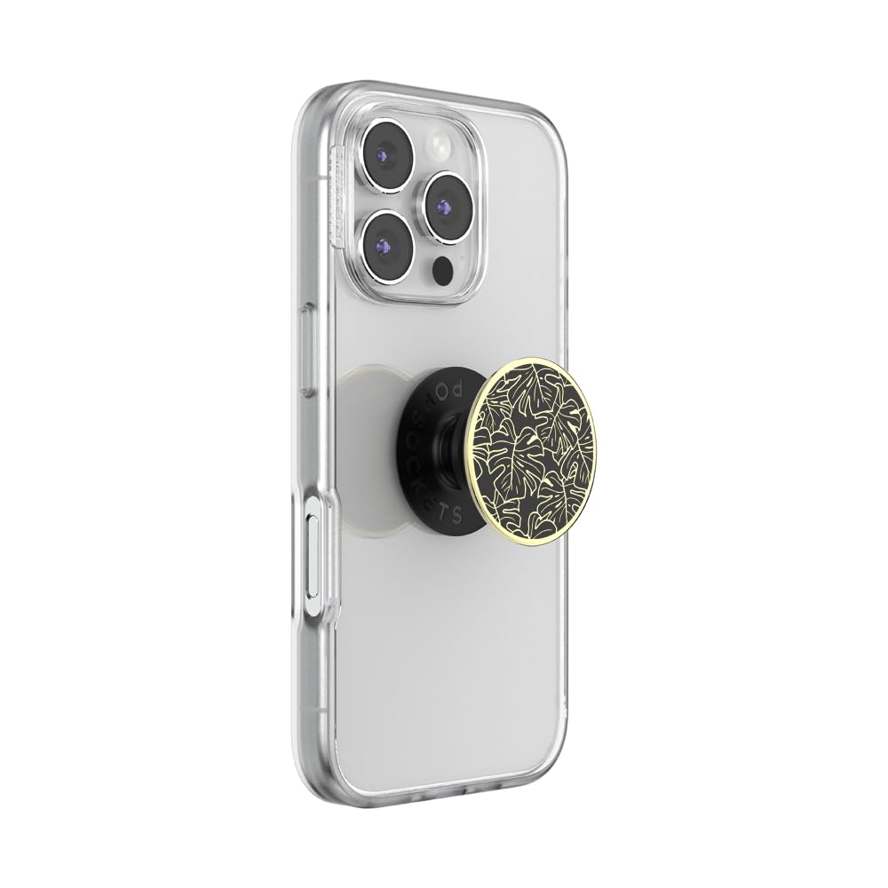 PopSockets Adhesive Phone Grip, Holder, Phone Stand, Flower - Enamel Monstera
